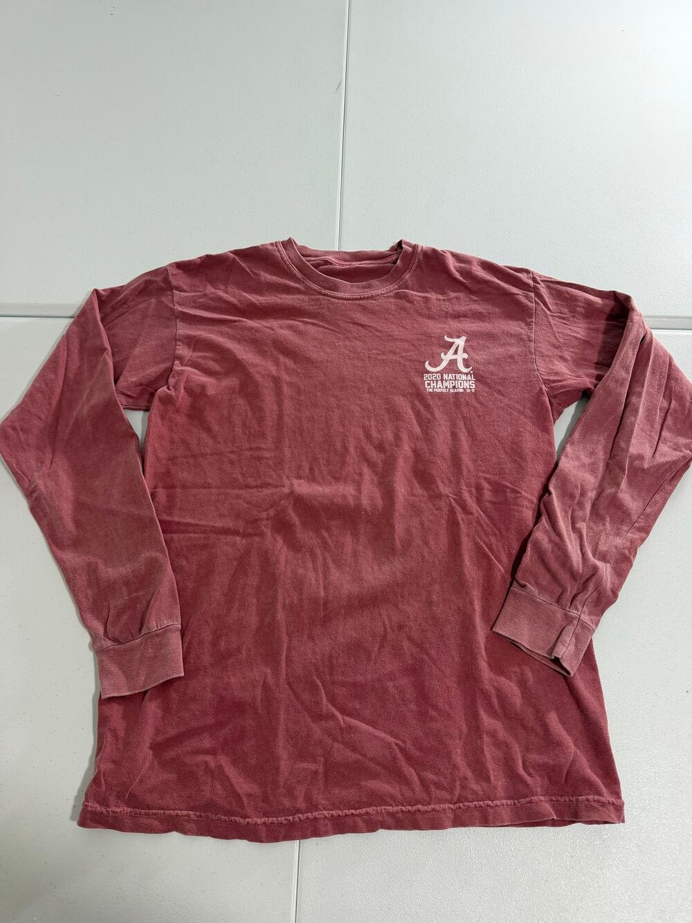 Alabama Crimson Tide 2020 National Champions Long Sleeve Shirt Small Crimson